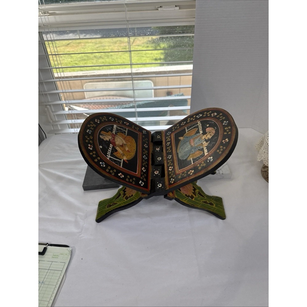 Vintage Mughai Folding Painted Book Stand